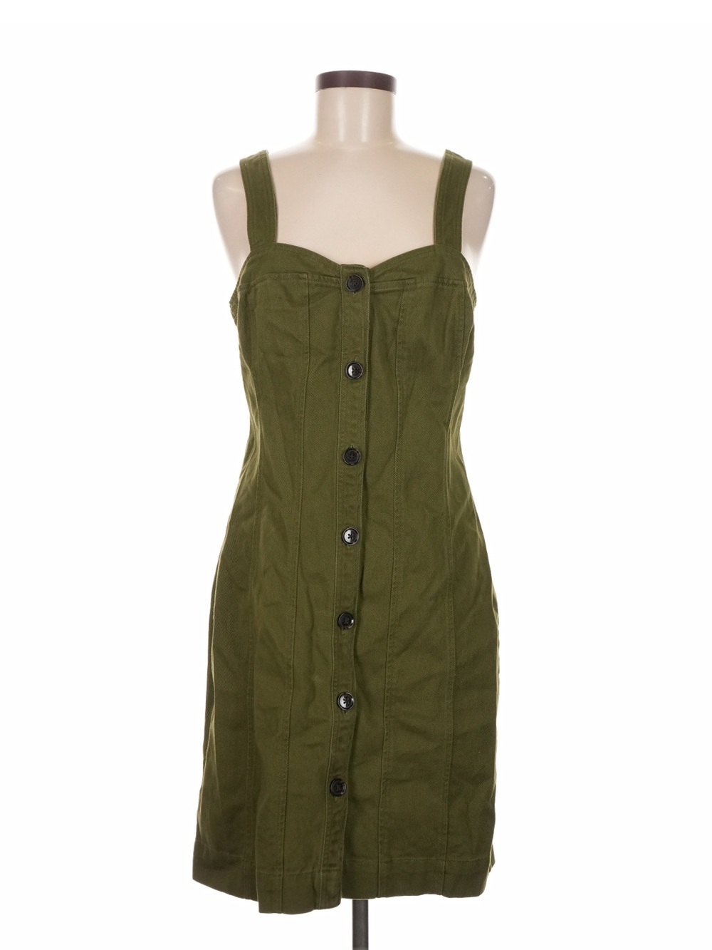 Banana Republic Factory Olive Green Button-Front Utility Dress Sz 8T